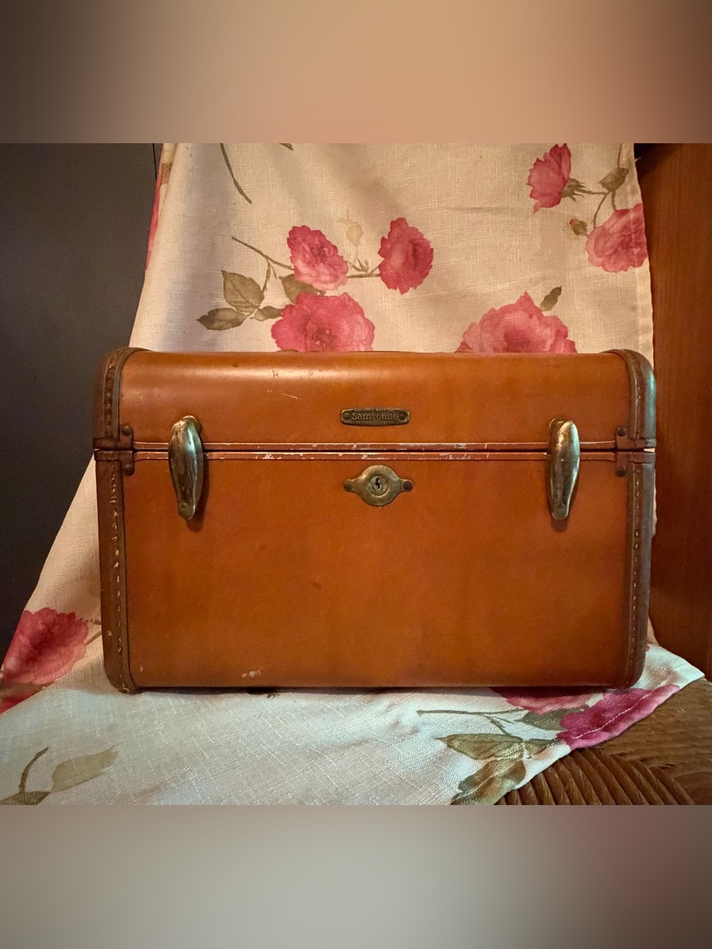 Samsonite Cognac Brown Leather Travel Case